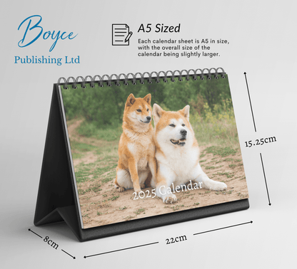 Akita Desk Calendar 2025