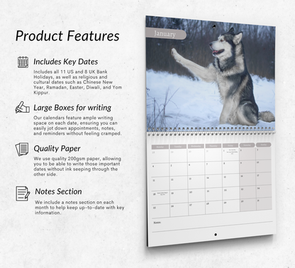 Alaskan Malamute Calendar 2027