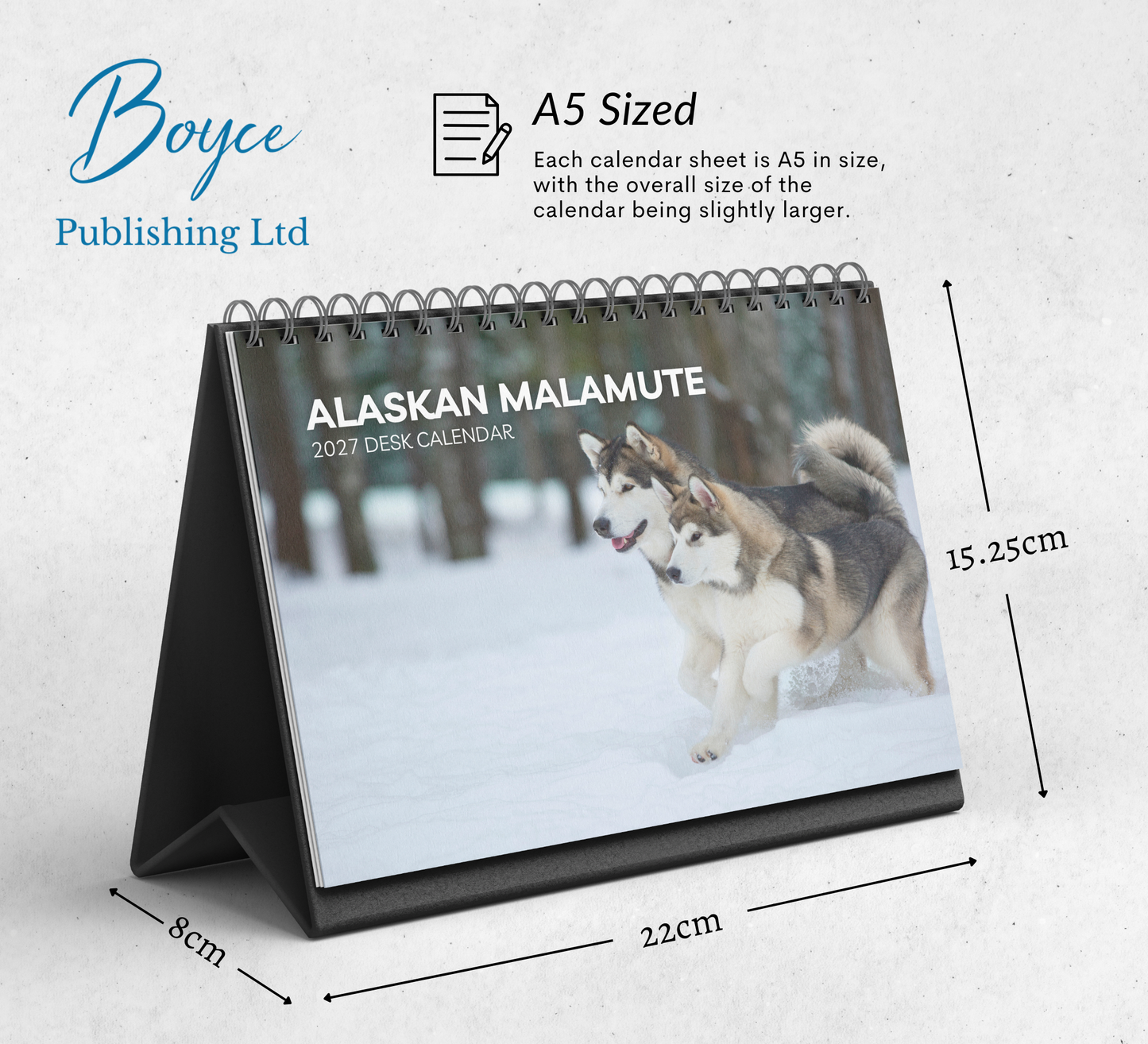 Alaskan Malamute Desk Calendar 2027-2028