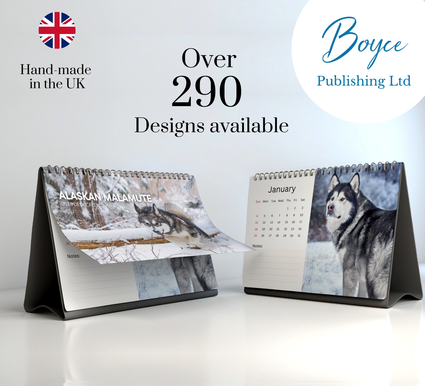 Alaskan Malamute Desk Calendar 2026-2027