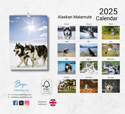 Alaskan Malamute Calendar 2025