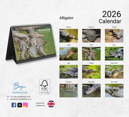 Alligator Desk Calendar 2026-2027