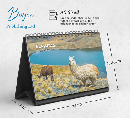 Alpacas Desk Calendar 2027-2028