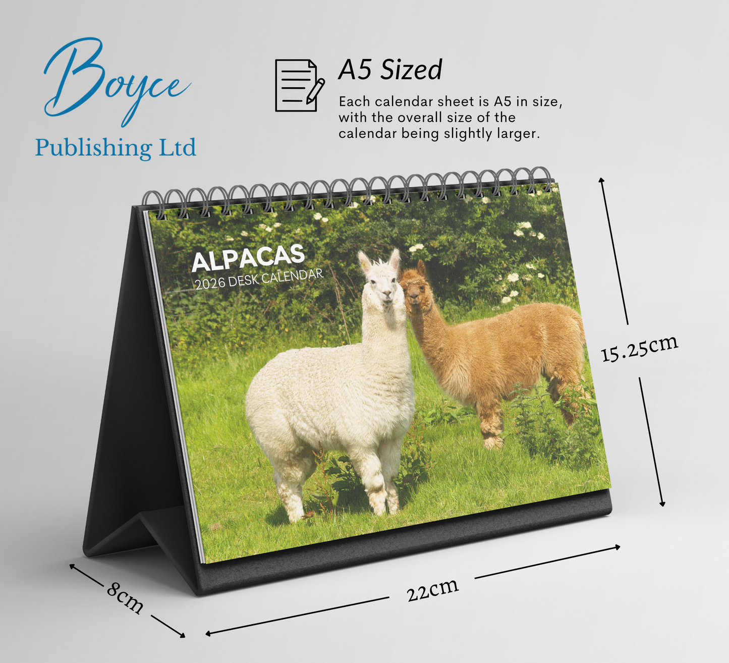 Alpacas Desk Calendar 2026-2027