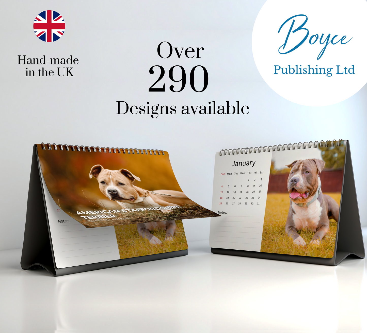 American Staffordshire Terrier Desk Calendar 2026-2027