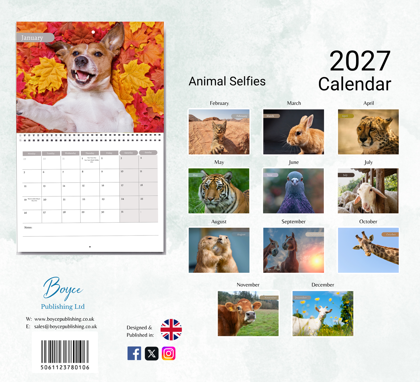 Animal selfies Calendar 2027