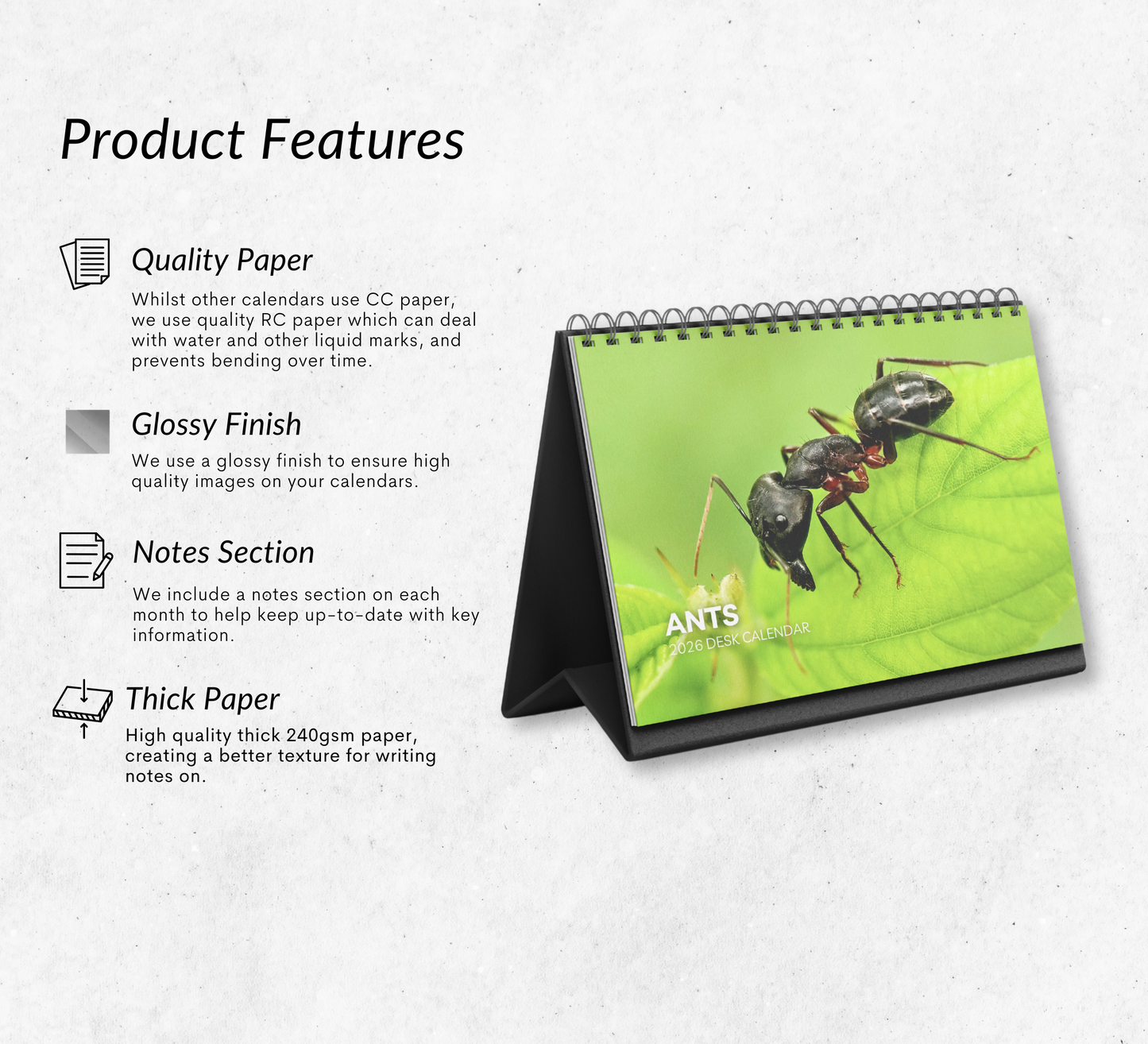 Ants Desk Calendar 2026-2027