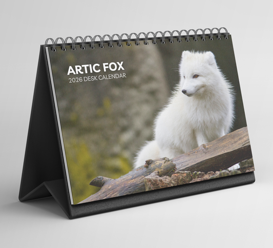 Artic Fox Desk Calendar 2026-2027