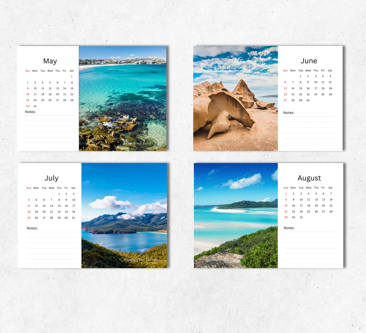 Australia Desk Calendar 2027-2028