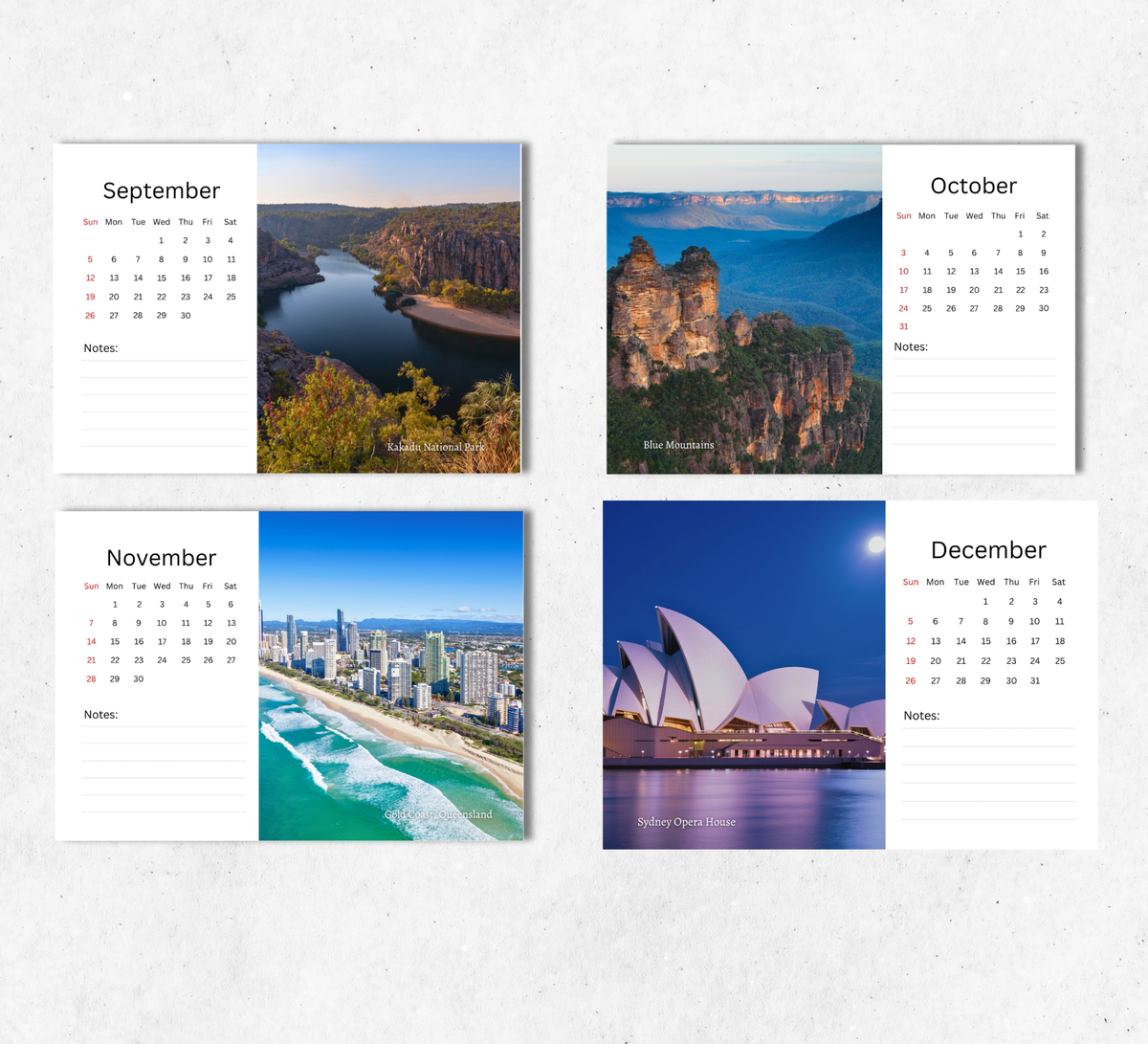 Australia Desk Calendar 2027-2028