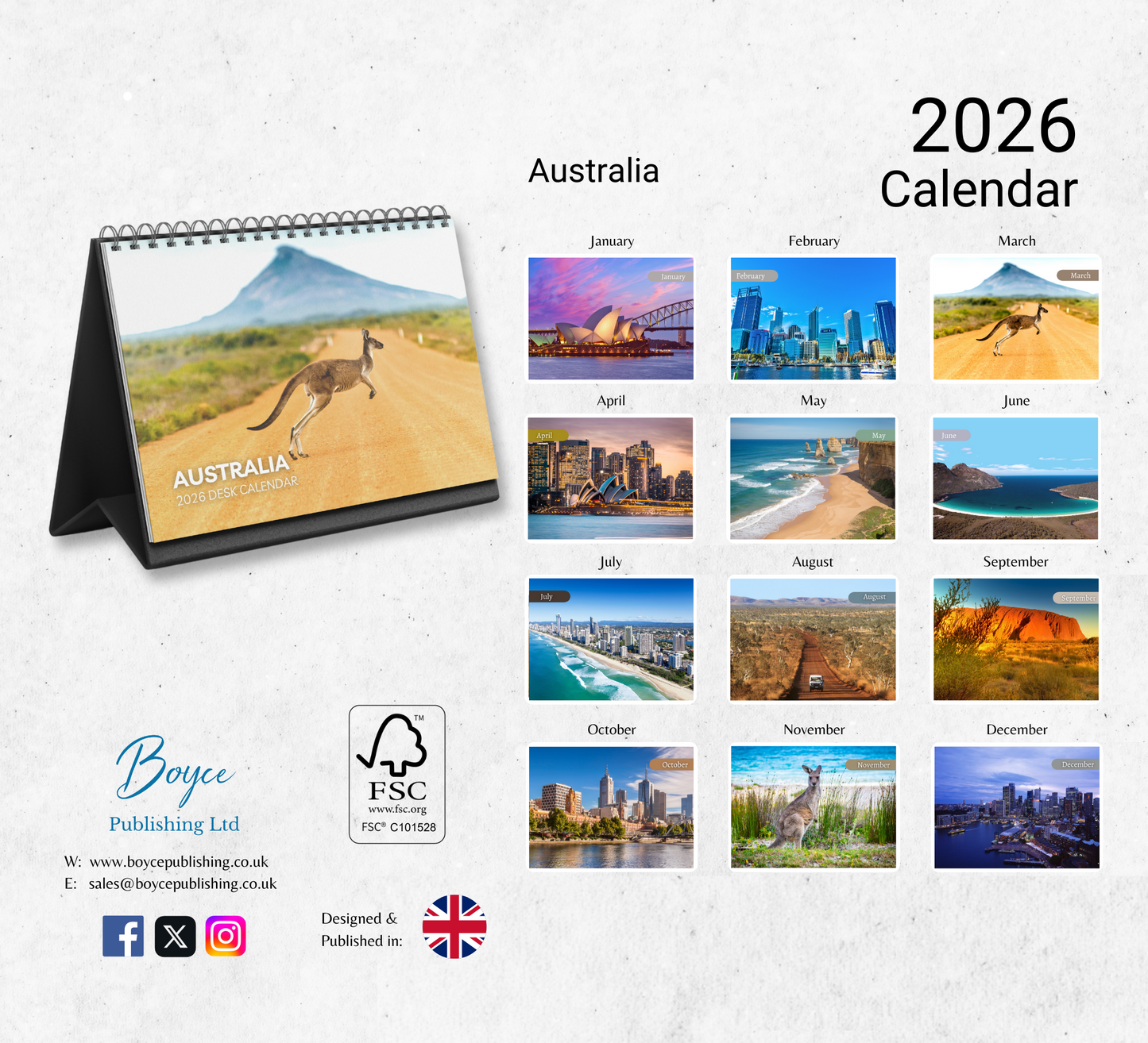 Australia Desk Calendar 2026-2027