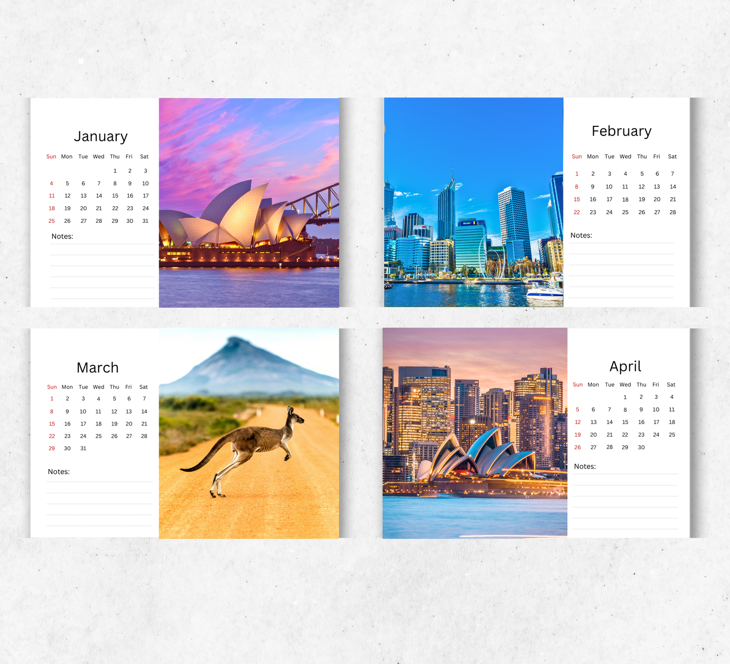 Australia Desk Calendar 2026-2027