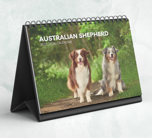 Australian Shepherd Desk Calendar 2027-2028