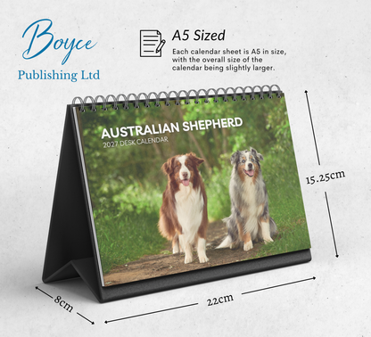 Australian Shepherd Desk Calendar 2027-2028