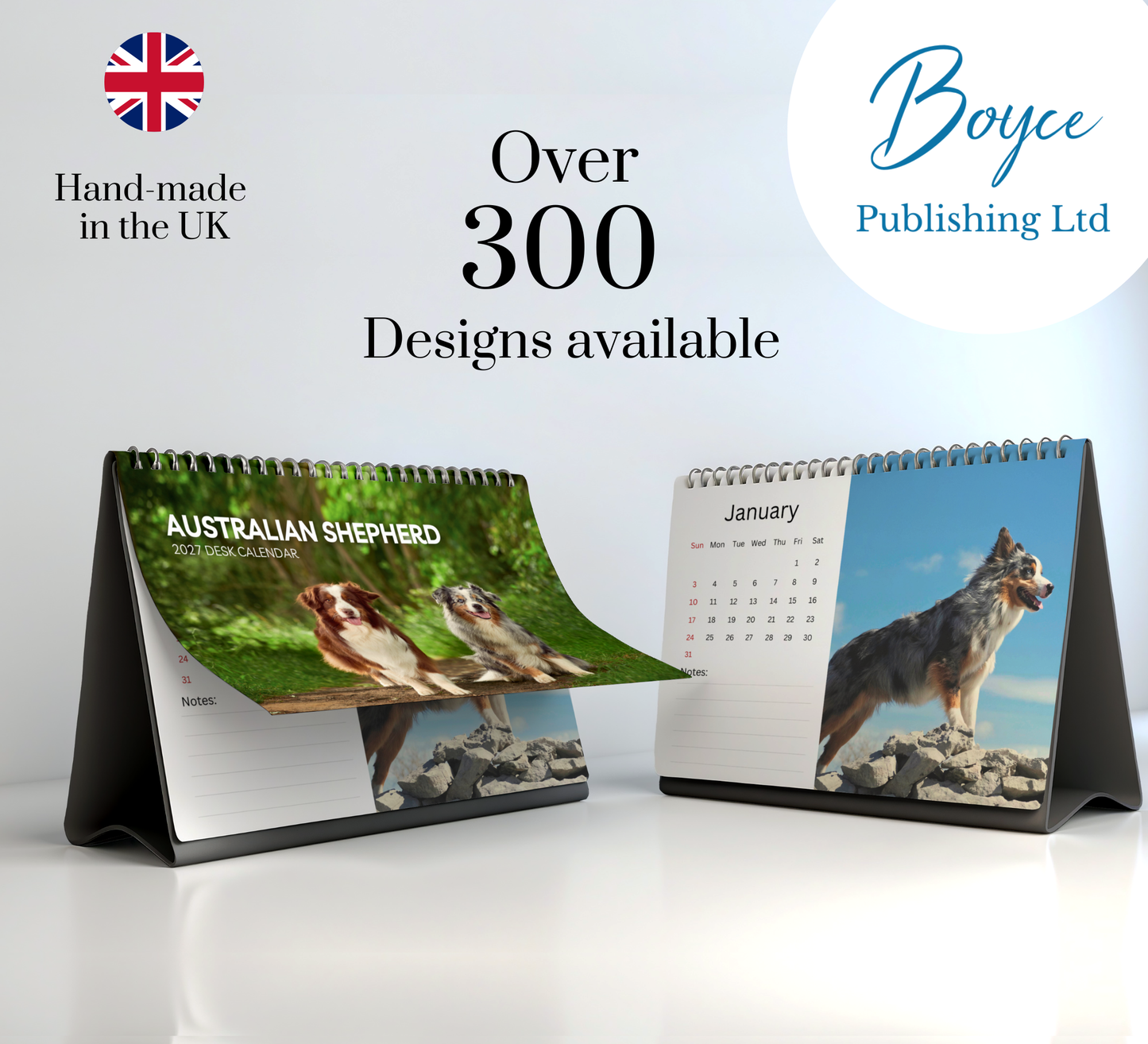 Australian Shepherd Desk Calendar 2027-2028