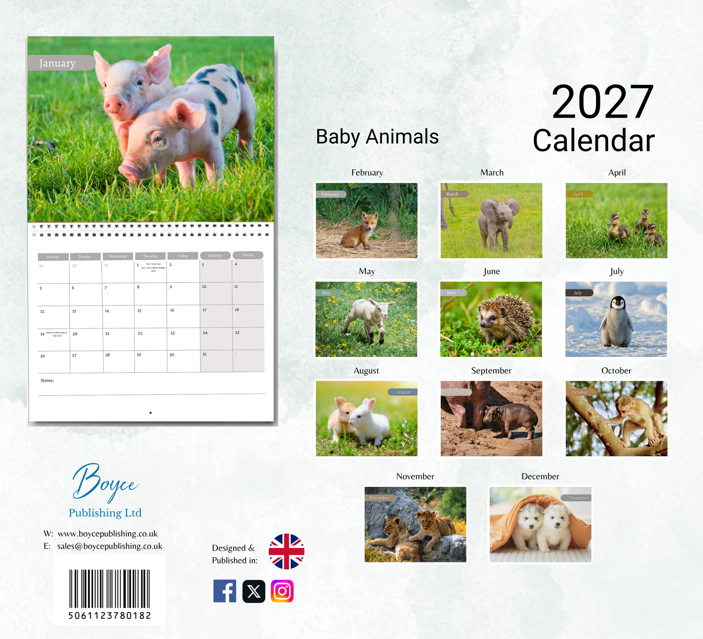 Baby Animals Calendar 2027