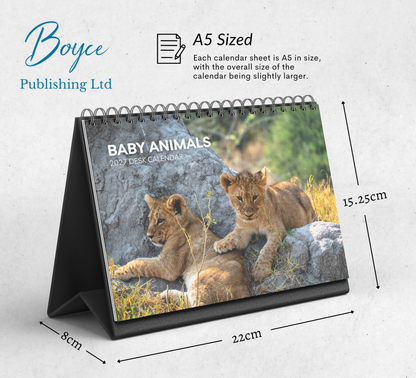 Baby Animals Desk Calendar 2027-2028