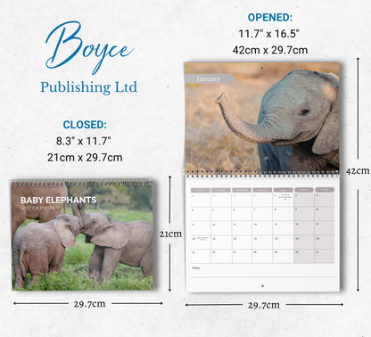 Baby Elephants Calendar 2027