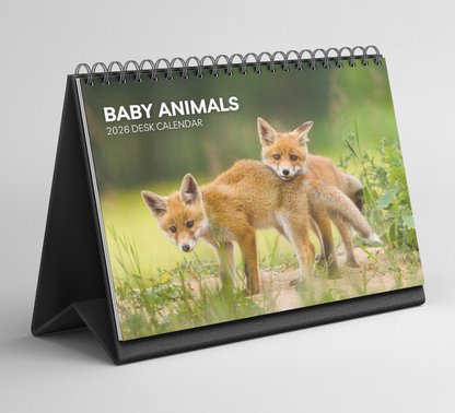 Baby Animals Desk Calendar 2026-2027