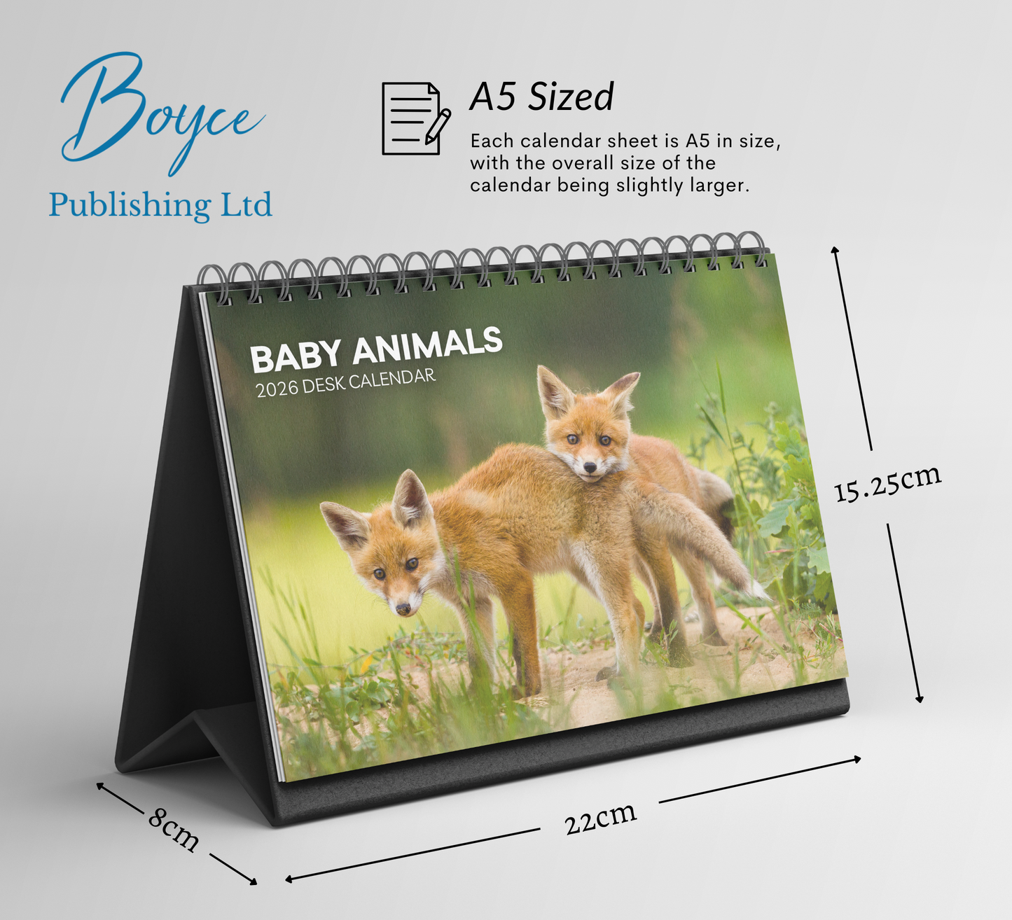 Baby Animals Desk Calendar 2026-2027