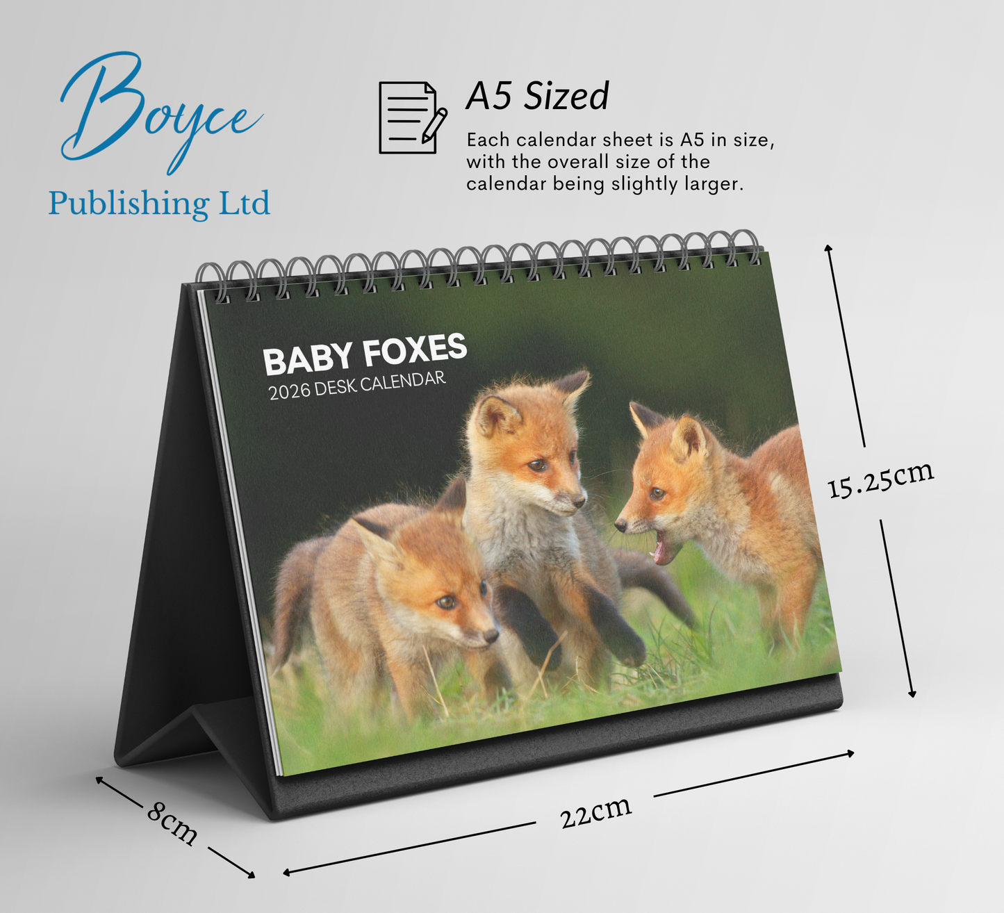 Baby Foxes Desk Calendar 2026-2027