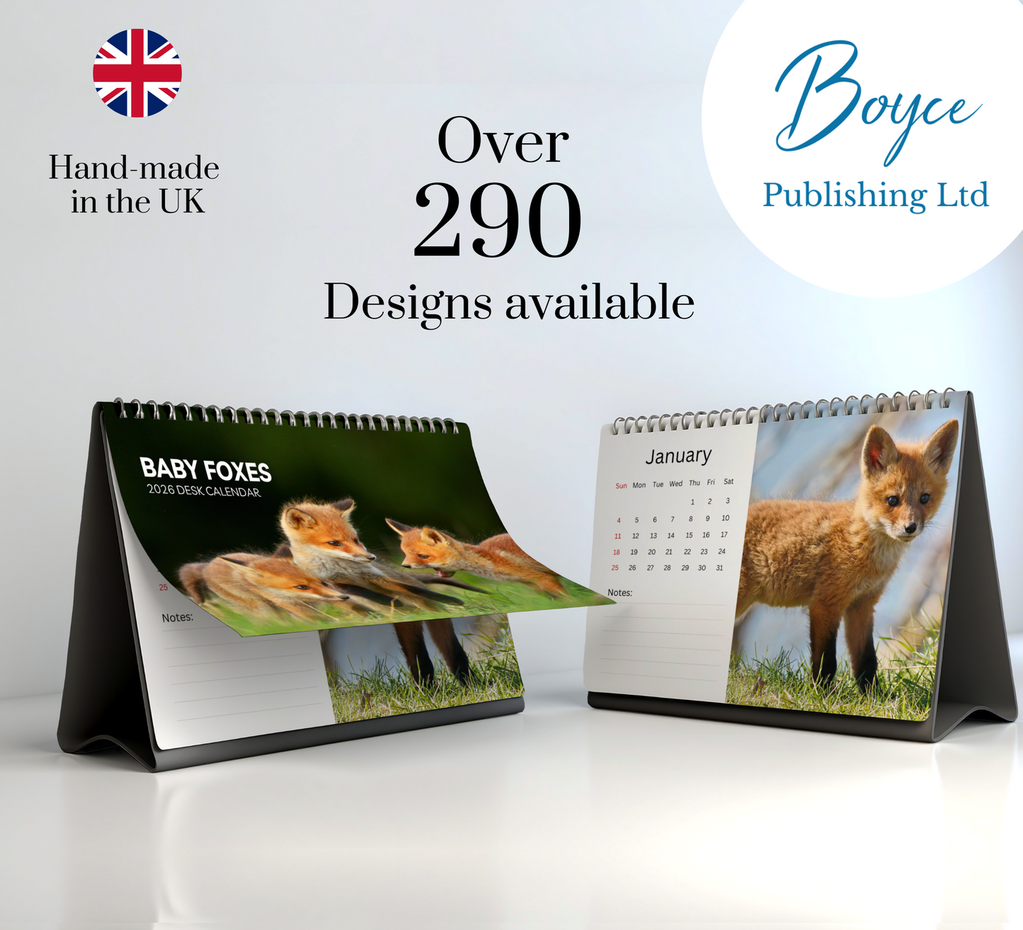 Baby Foxes Desk Calendar 2026-2027