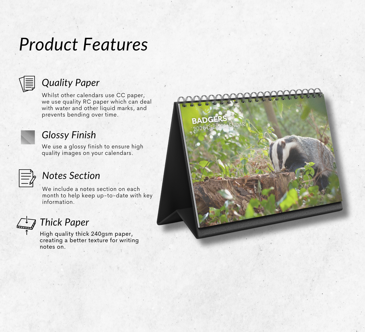 Badger Desk Calendar 2026-2027