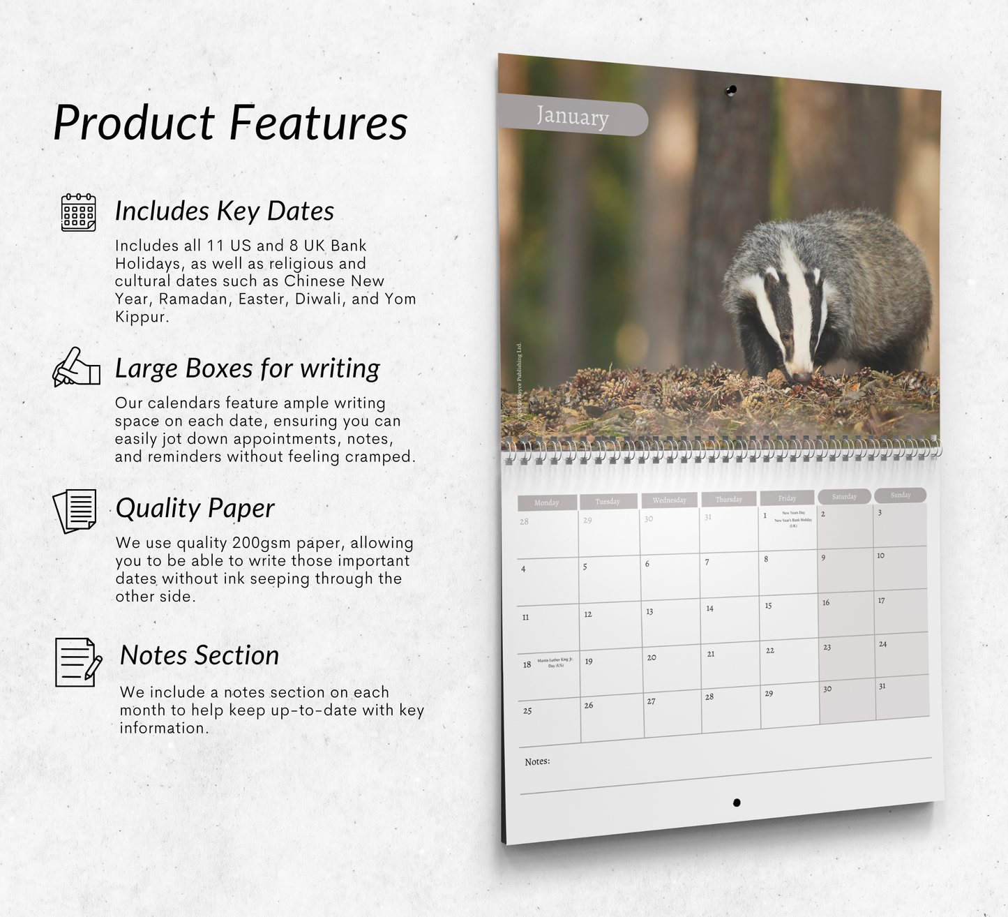 Badger Calendar 2027
