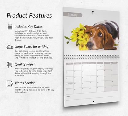 Basset Hound Calendar 2027
