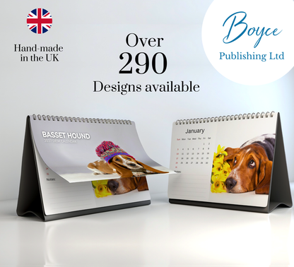 Basset Hound Desk Calendar 2027-2028