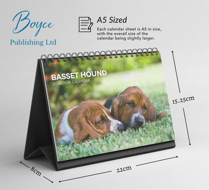 Basset Hound Desk Calendar 2026-2027