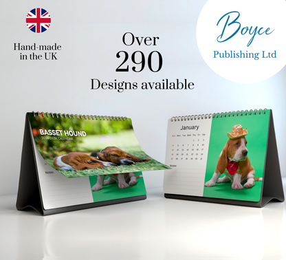 Basset Hound Desk Calendar 2026-2027