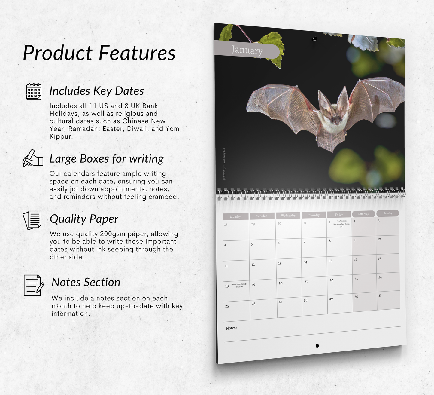 Bat Calendar 2027