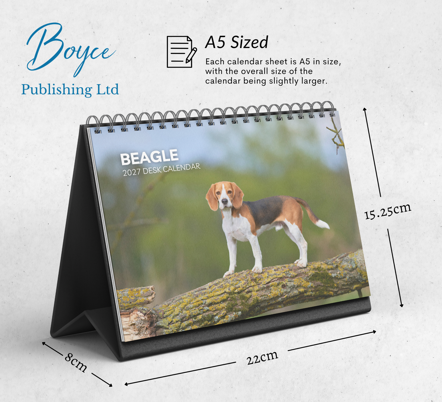 Beagle Desk Calendar 2027-2028