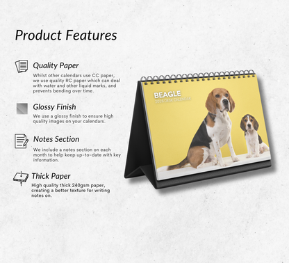 Beagle Desk Calendar 2026-2027