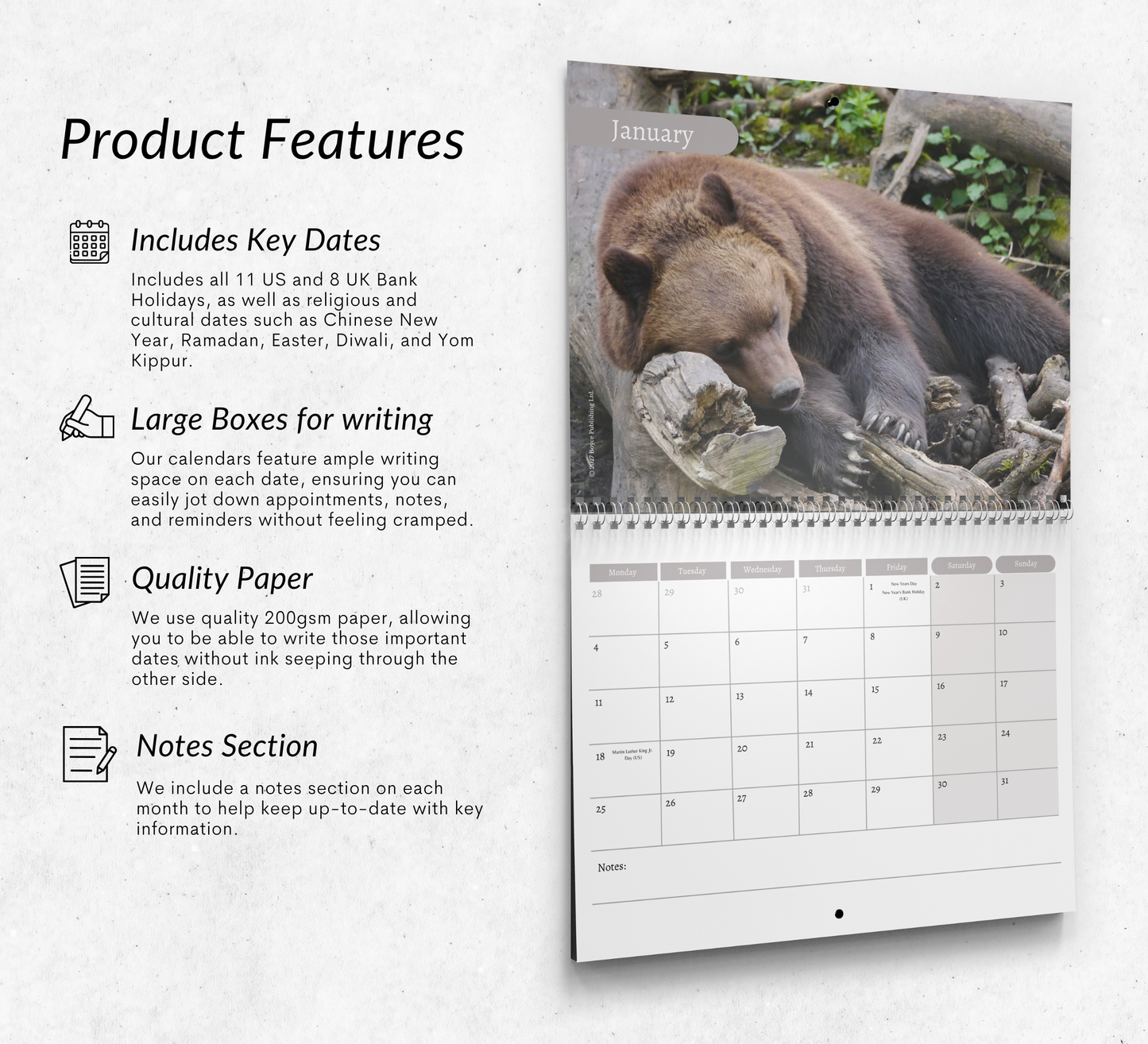 Bear Calendar 2027