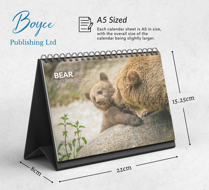 Bear Desk Calendar 2027-2028