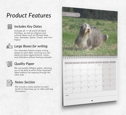Bearded Collie Calendar 2027