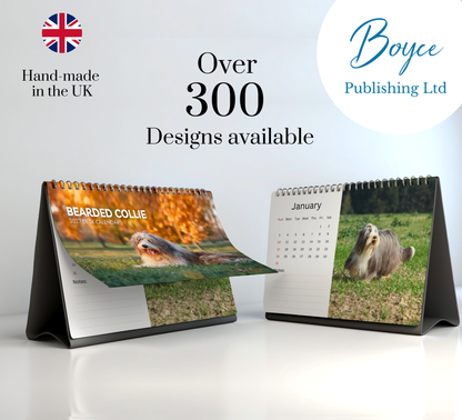 Bearded Collie Desk Calendar 2027-2028