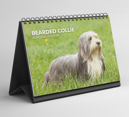 Bearded Collie Desk Calendar 2026-2027