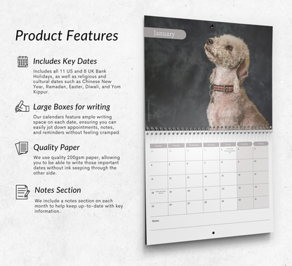 Bedlington Terrier Calendar 2027