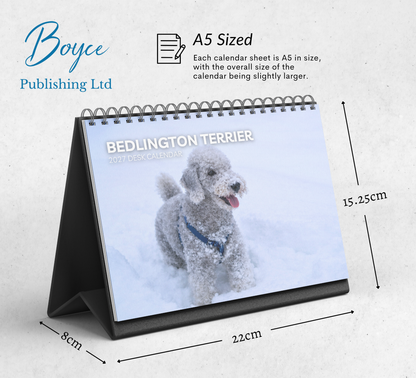 Bedlington Terrier Desk Calendar 2027-2028