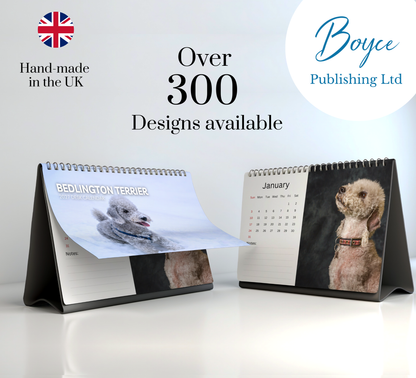 Bedlington Terrier Desk Calendar 2027-2028