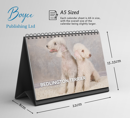 Bedlington Terrier Desk Calendar 2026-2027