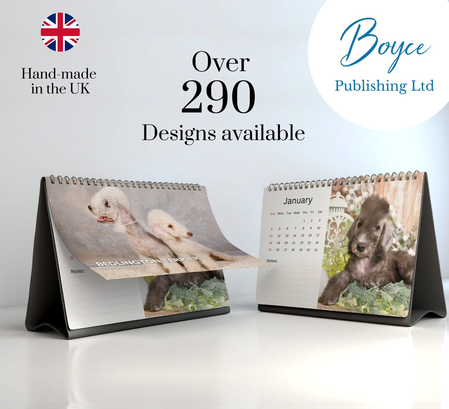 Bedlington Terrier Desk Calendar 2026-2027