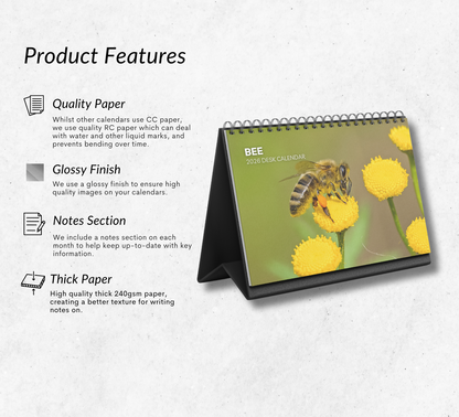 Bee Desk Calendar 2026-2027