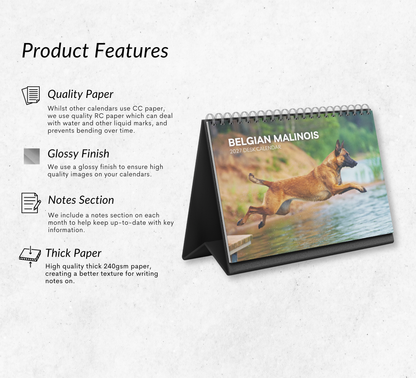 Belgian Malinois Desk Calendar 2027-2028