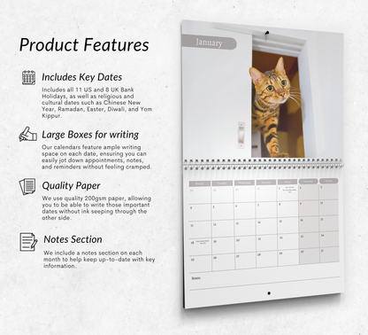 Bengal Cat Calendar 2027