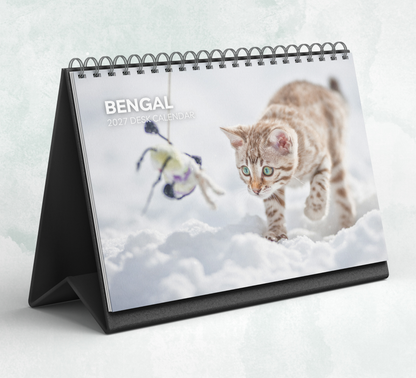 Bengal Cat Desk Calendar 2027-2028