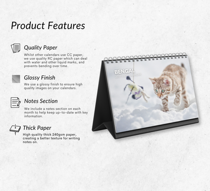Bengal Cat Desk Calendar 2027-2028